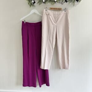 Loft Bundle Of 2 The Peyton Trouser And Pink Gingham Chino Pants Size 4